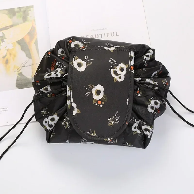 Women Drawstring Cosmetic Bag Travel Storage Makeup Bag Female Make Up Pouch Organizer Portable Waterproof Toiletry Beauty Case