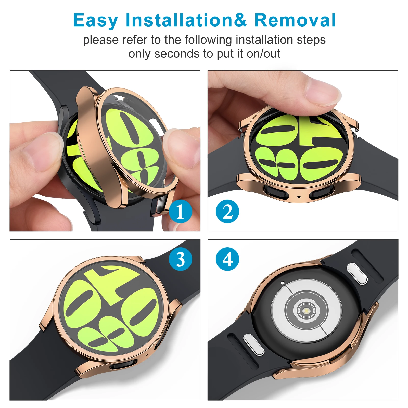 Premium Full Cover TPU Screen Protector Shell for Smartwatch - 40mm/44mm