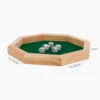Octagonal Dice Tray Wooden/PU Dice Storage Box Felts Lined Rolling Surface Board Game RPG Dice Box Key Wallet Coin Tray Desktop 6