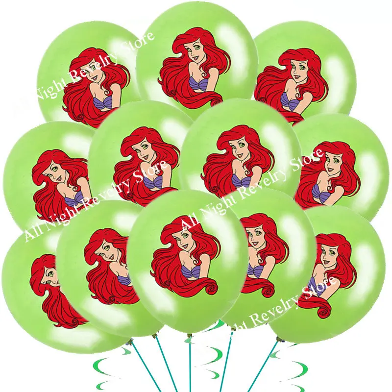 Lotti Belle biancaneve cenerentola Disney Princess palloncini in lattice decorazione per feste di compleanno per bambini Globos Mermaid Ariel Balloon