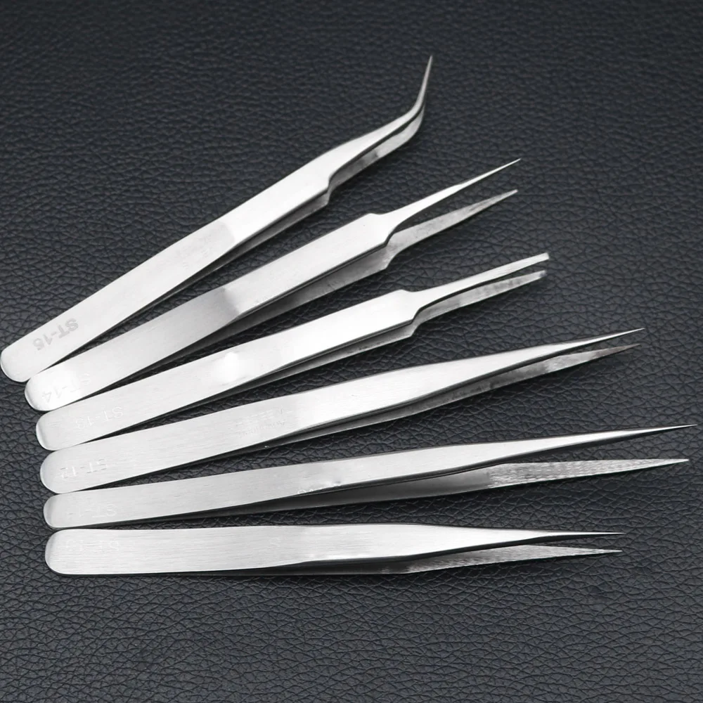 VETUS Anti-static Stainless Steel Silver Tweezers ST-10/11/12/13/14/15 precision tweezers tweezer tool esd anti static tweezers