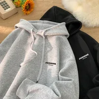 Autumn 2025 New Large Size Heat Transfer Flower Heavyweight Pure Cotton Casual Hoodie Street Style Loose Fit Long Sleeve Wome...