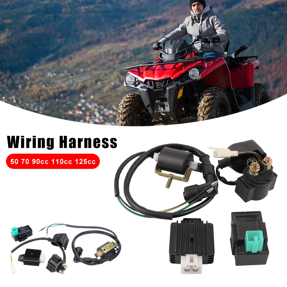 

Ignition with Rotor Coil 5Pin CDI Voltage Regulator 4Pin Rectifier Starting Relay for ATV Quad 50/70/90/110/125cc Accessories