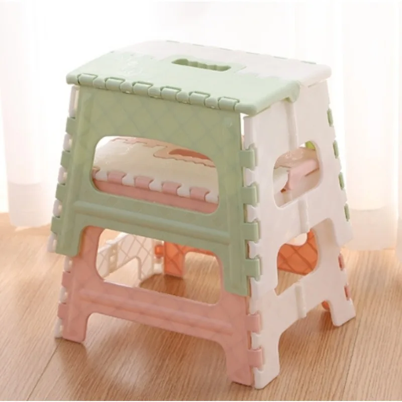 Plastic Folding Step Stool with Handle Portable Collapsible Small Foot Stool Bathroom Stepping Folding