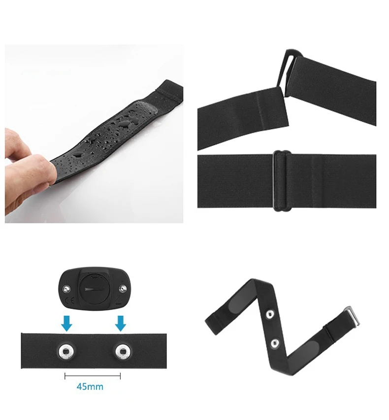 Heart Rate Monitor Strap 1Pc Replacement Compatible with Polar Coospo Wahoo Tick Garmin Magene Fitcent Xoss Sensor Band Belt