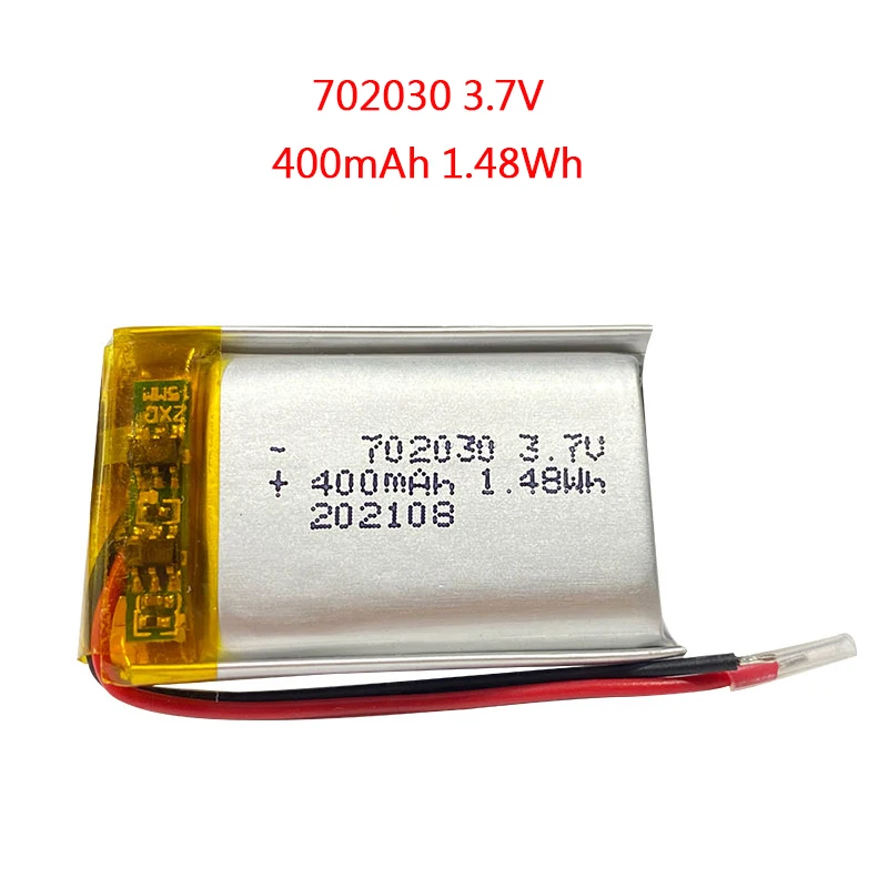 Bateria Recarregável de Polímero de Lítio para Faça Você Mesmo Gps Psp Dvr Controle Remoto Drone Beleza Instrumento Alta Qualidade 3.7v 702030 400mah - Image 2