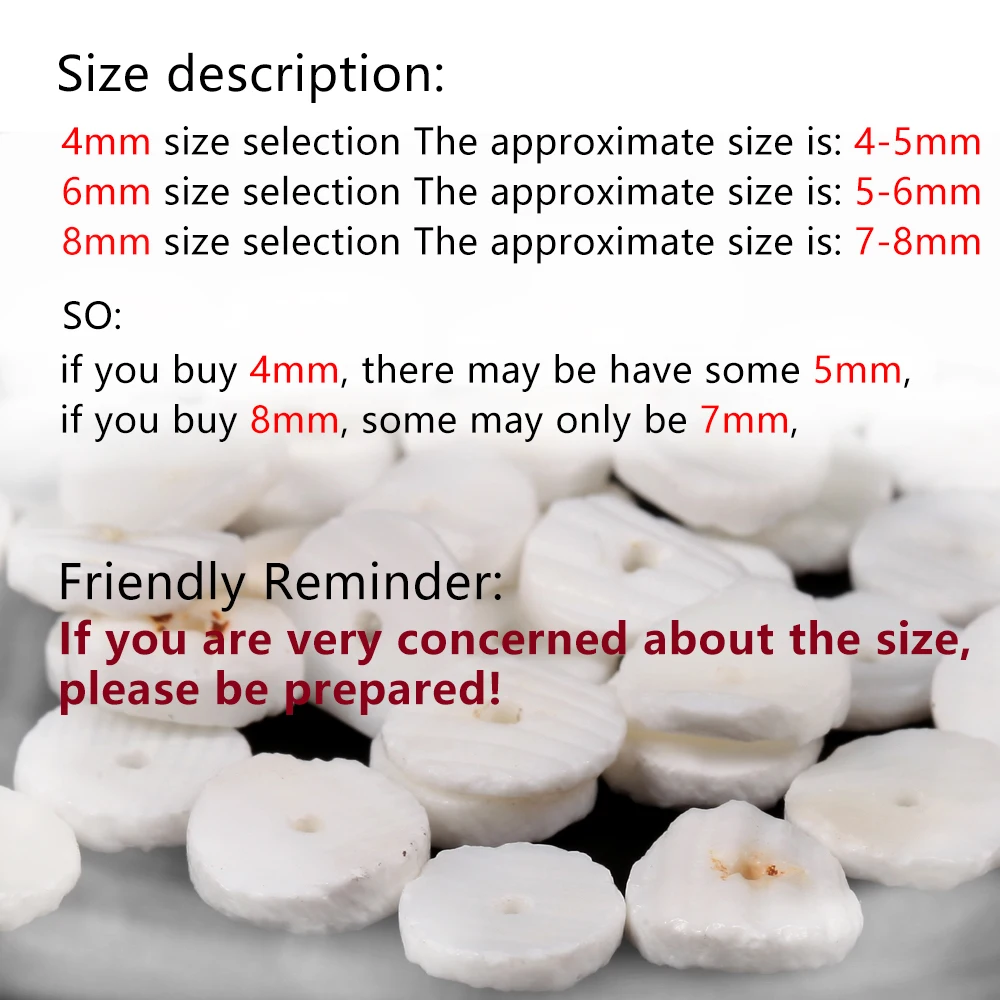 Shell Beads Natural White Shell Beads Seashell Round Shape Spacer Beads For Jewelry Making Handmade DIY Bracelet Necklace Accessories 16"
