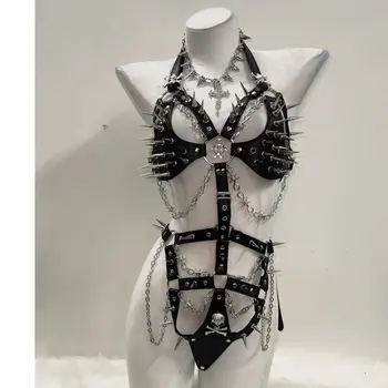 Spikey Metal Body Suit Harness 2