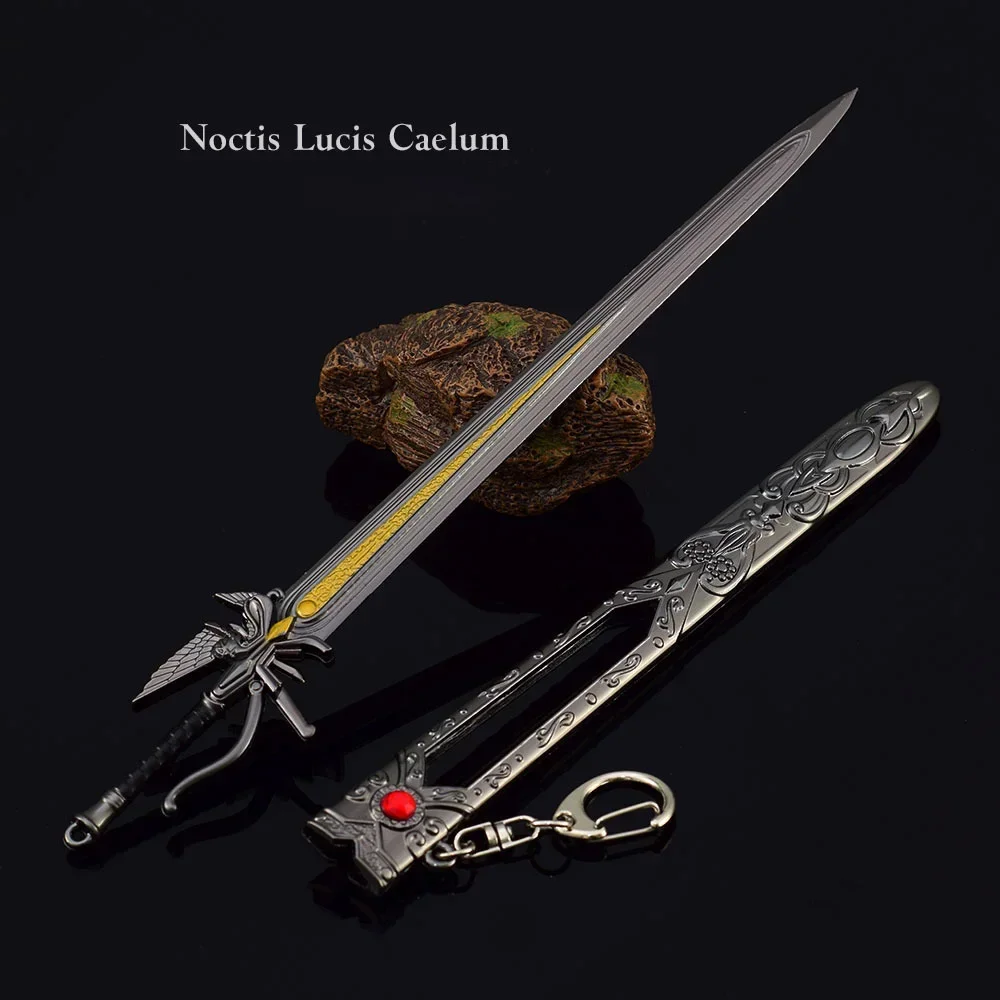 22cm Kingsglaive Fantasy XV Noctis Lucis Caelum Weapons Metal Game Samurai Swords Keychains Crafts Weapons Model Toys Boys