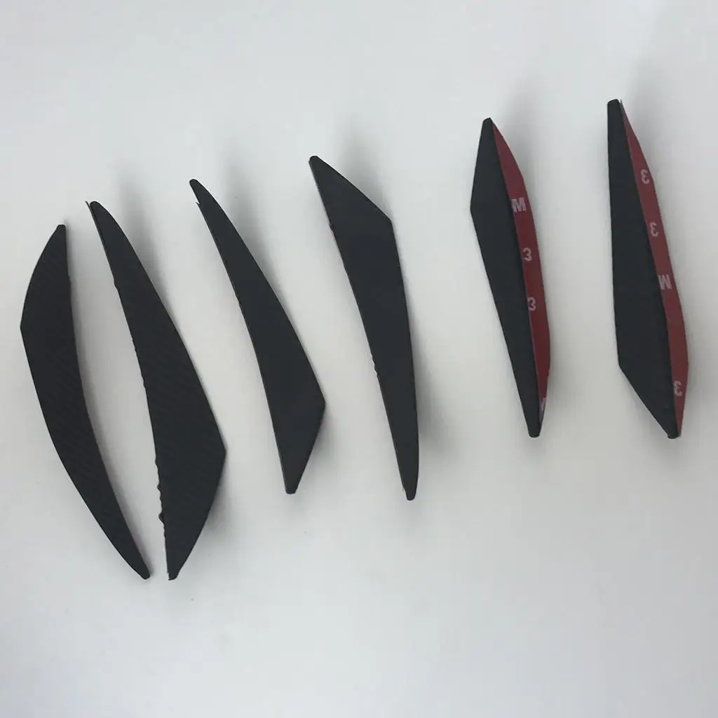 전면 범퍼 핀 스플리터 장식 스티커, 글로스 블랙살 장식, 차량 카나드 다이브 플레이트, 예비 부품, 설치 용이, 6x