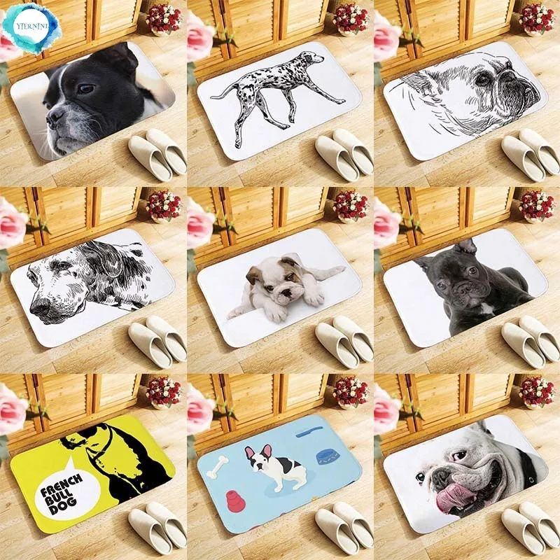 French Bulldog Mat Cute Dogs Printed Floor Doormat 40x60cm