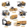 8pcs/set Alloy Engineering Truck with Road Sign&Mat Classic Construction Model Vehicle Excavator Loader Tractor Toy Car for Boys 3