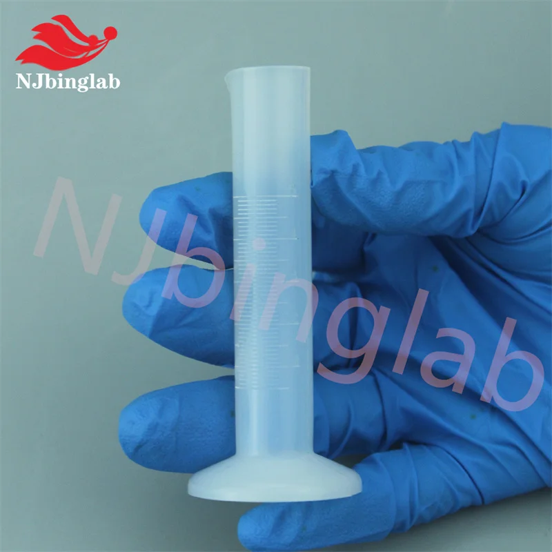 NJbinglab Graduated PFA 50ml Measuring Cylinder Low Dissolution and Precipitation for Trace Elemental Analysis