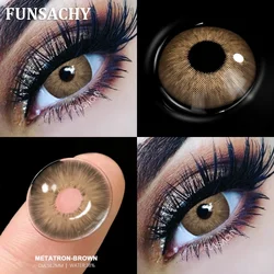 Vibrant Black Eye Cosmetic Contact Lenses - Yearly Wear, Fast Shipping (METATRON - BROWN)