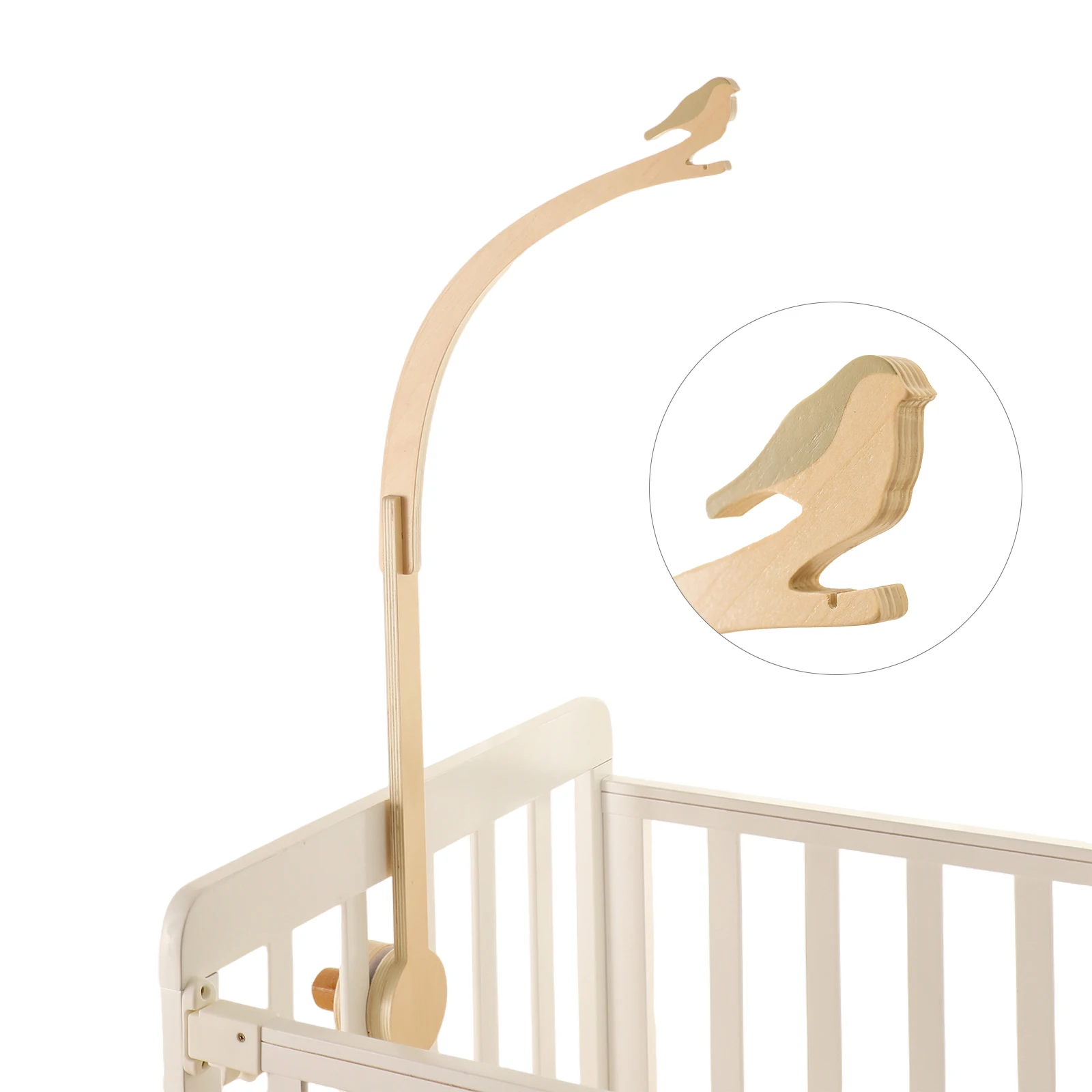 

Baby Wooden Little Birdie Bed Bell Bracket Cartoon Crib Bed Bell Mobile Hanging Rattle Toy Hanger Baby Crib Decoration Accessori