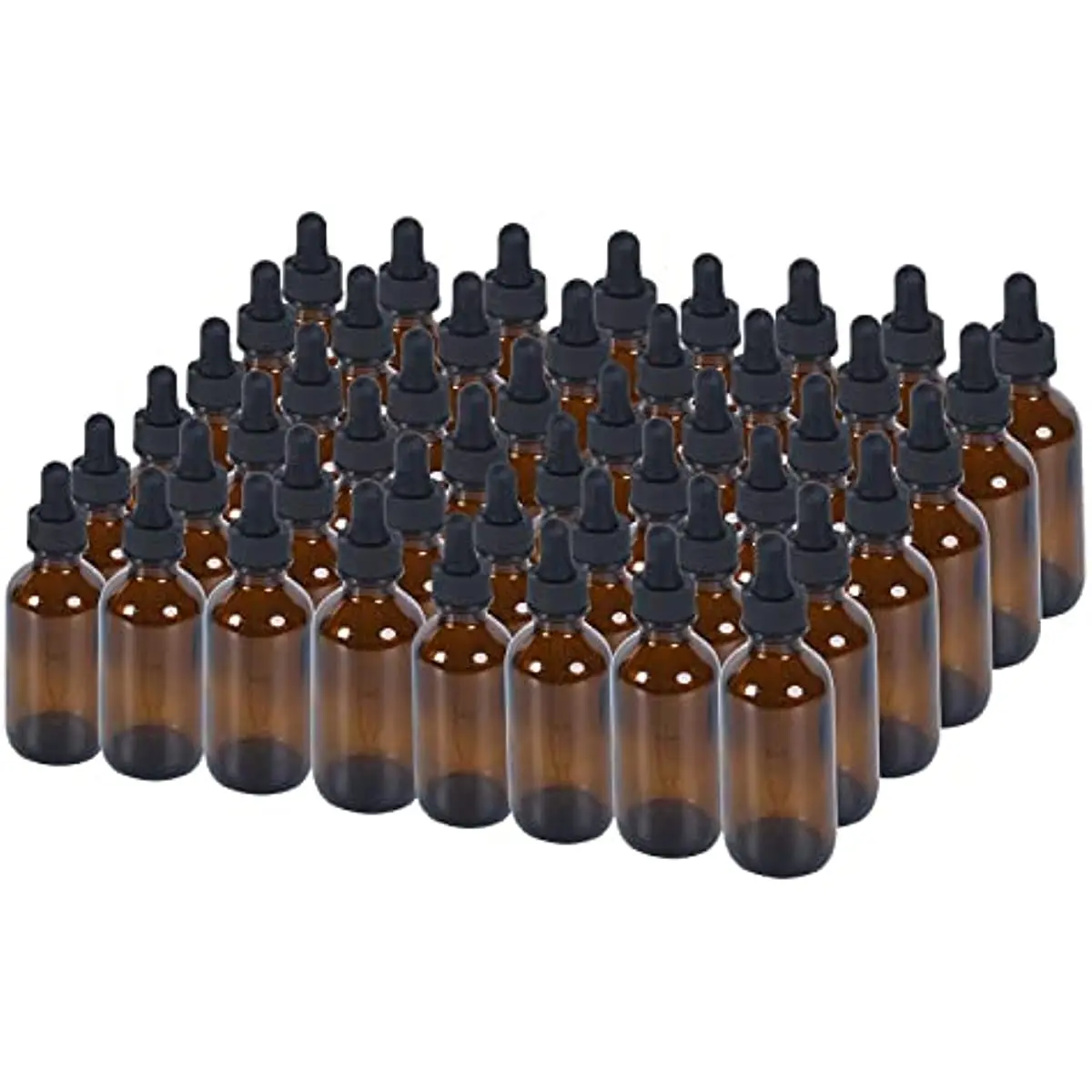 

1oz Dropper Bottle 48 Pack Amber Glass Boston Bottles for Essential Oils, Perfume, Leak Proof Travel Bottles for Liquids sample