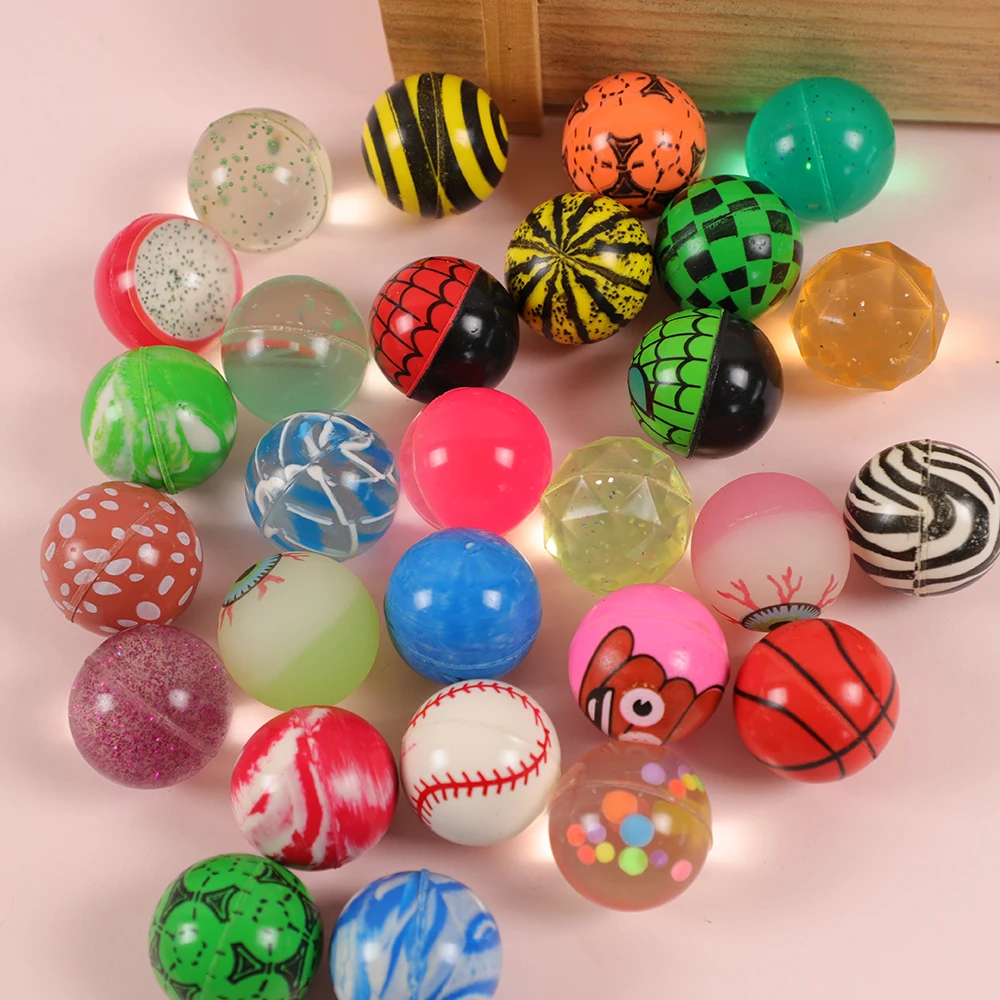 10Pcs 29mm Assorted High Bounce Rubber Ball Small Bouncy Ball