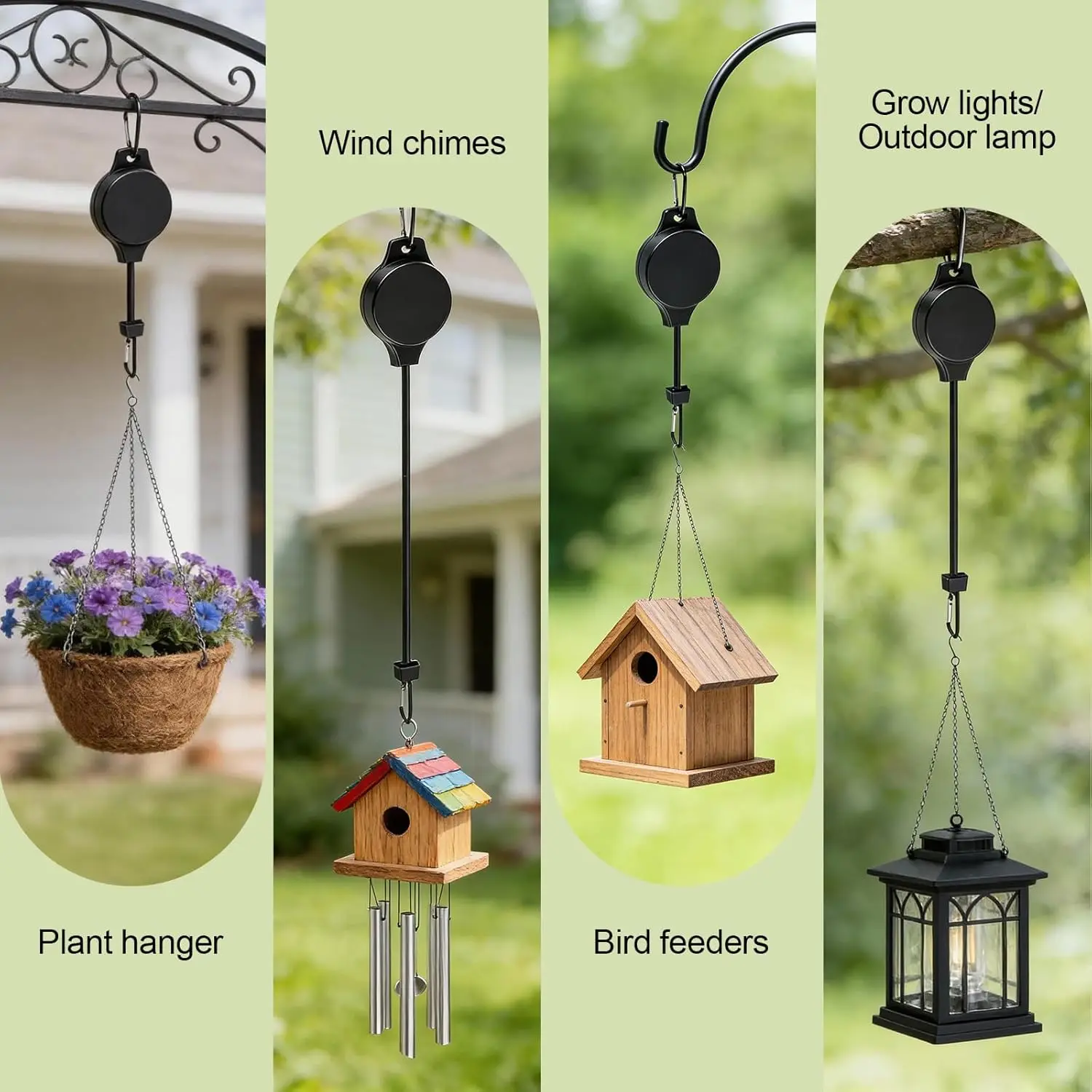 Retractable Heavy Duty Outdoor Plant and Flower Pot Hanger