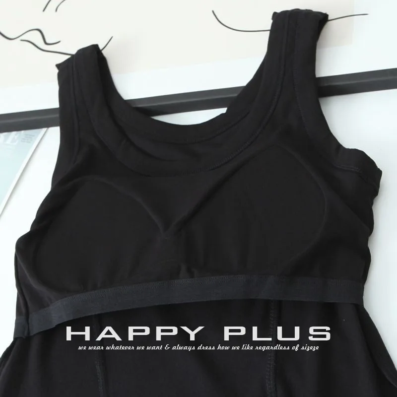 XXXXL Fashion Plus Size Women's Tank Top Premium Wide Shoulder Strap Fixed Chest Cup Warm Wear Undergarments For Autumn Winter