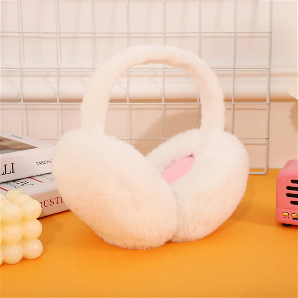 부드러운 플러시 이어 워머, 겨울 따뜻한 귀마개, 단색 이어 커버, 야외 방한 이어 머프, 접이식 이어 플랩 패션, 1PC