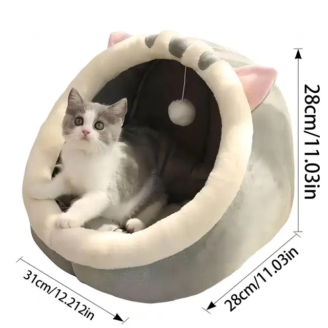 Deep Sleep Cat Bed Cartoon Pet Bed Foldable Removable Washable Pet Sleeping Bed for Small Dog Mat Bag Cave Cats Bed 6