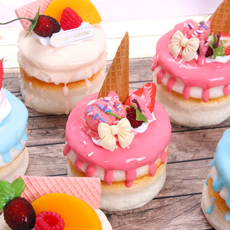 Food Photography Props Food Model Table Decoration 1PC Artificial Fruit Cake Biscuit Fake Food Decoration Photography Pro Food Simulation Cake Model Tea Table Decoration FCYY-MIX1