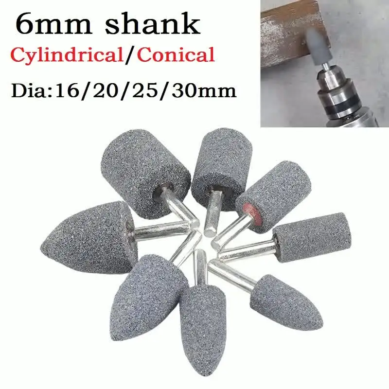 15 Pièces Points Montés Pour Polissage - Tige 2,35 Mm - Tête Cylindrique Caoutchouc Métal - Outil Dremel