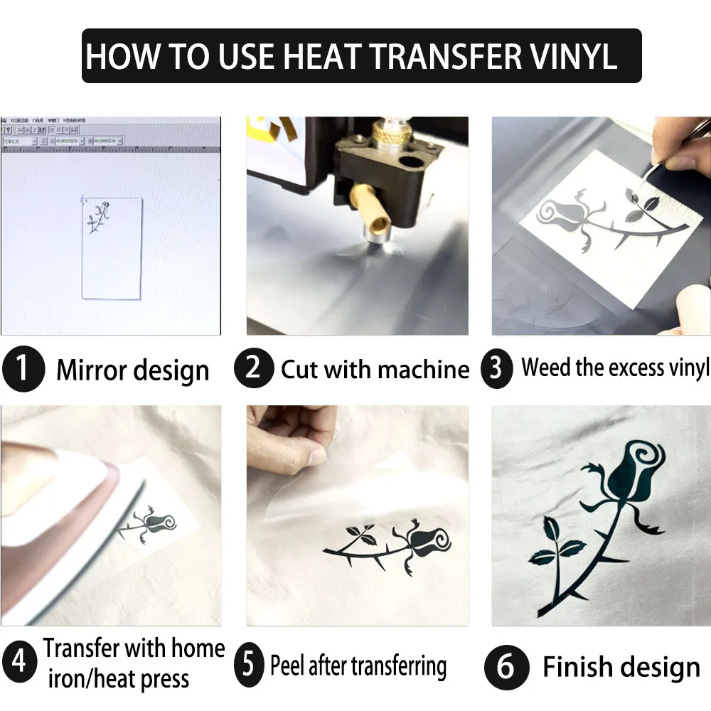 7.8 x 19in 32 Colors Heat Transfer Vinyl Iron on Tshirts Hot Press Film DIY Dress Hats Textiles Home Furnishing Decor For Cut