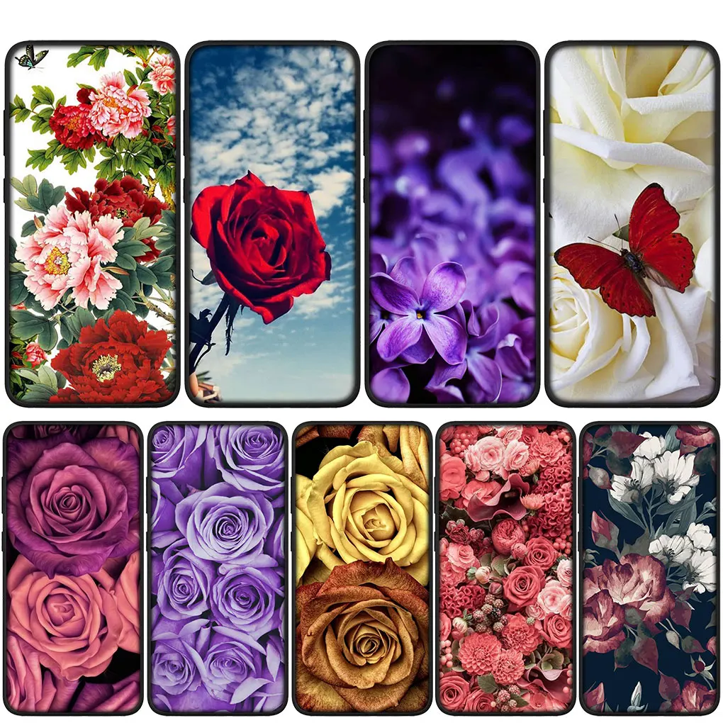 Rose Infinity On Purple Lavender Flower Cover Case Per Samsung Galaxy S21 S20 Fe S23 S22 Ultra S8 Plus A12 A13 A21S A71 S7