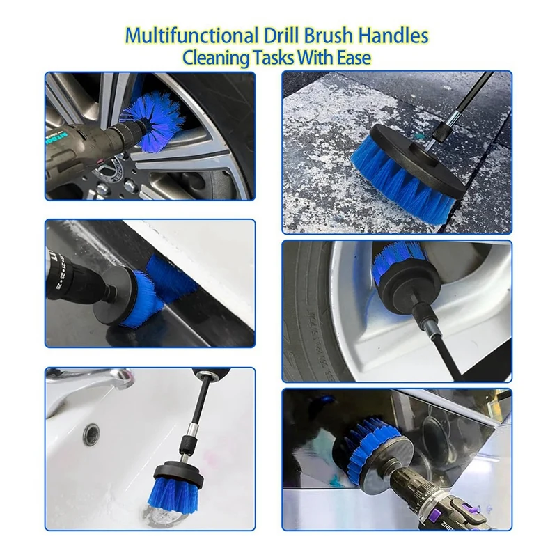 Drill Brush Attachment Set Spare Parts Accessories 27-Piece Electric Scrubber Cleaning Kit For Tub, Extension Attachment 2