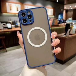 Magnetic Shockproof Matte Slim Hard Case with Magsafe Compatibility - iPhone 12 Mini (Blue)