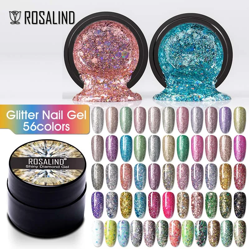 ROSALIND 5ml Shiny Rainbow Gel Nail Polish Platinum Nails Art For Manicure Nail Gel LED/UV Lamp Top Base Coat Primer