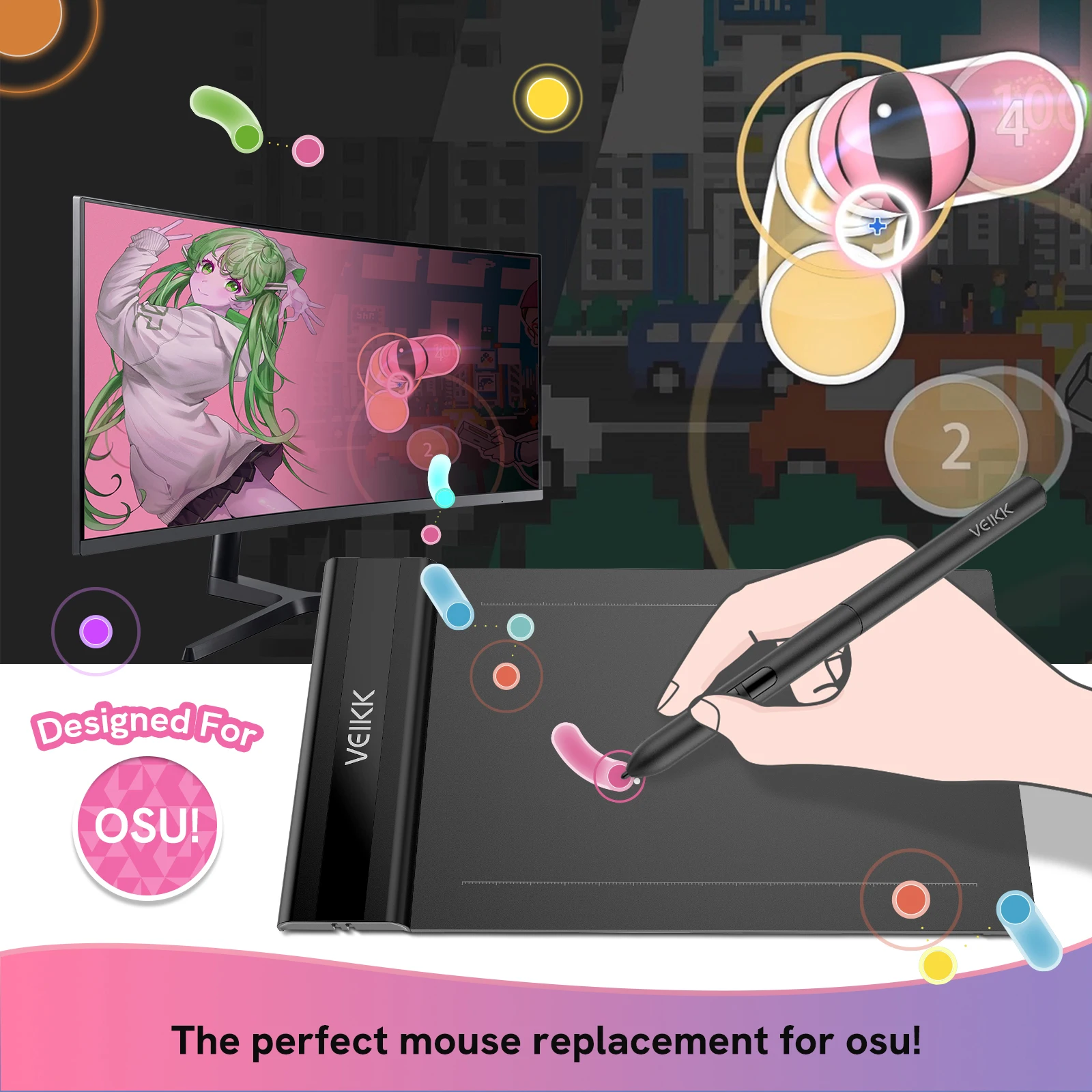 VEIKK S640 6x4 Inches Graphics Digital Tablet 8192 Level Battery-Free Pen Support Android Windows Mac for Drawing & Game OSU - Image 3