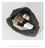 Autumn and Winter Solid Color Teddy Plush Bag Large Capacity  Storage Bag Travel Convenient Plush Bag Simple Makeup Bag 5