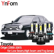 

YNFOM LED headlights kit for Toyota Origin JCG1 2000-2001 Low beam,High beam,fog lamp,car accessories,car headlight bulbs
