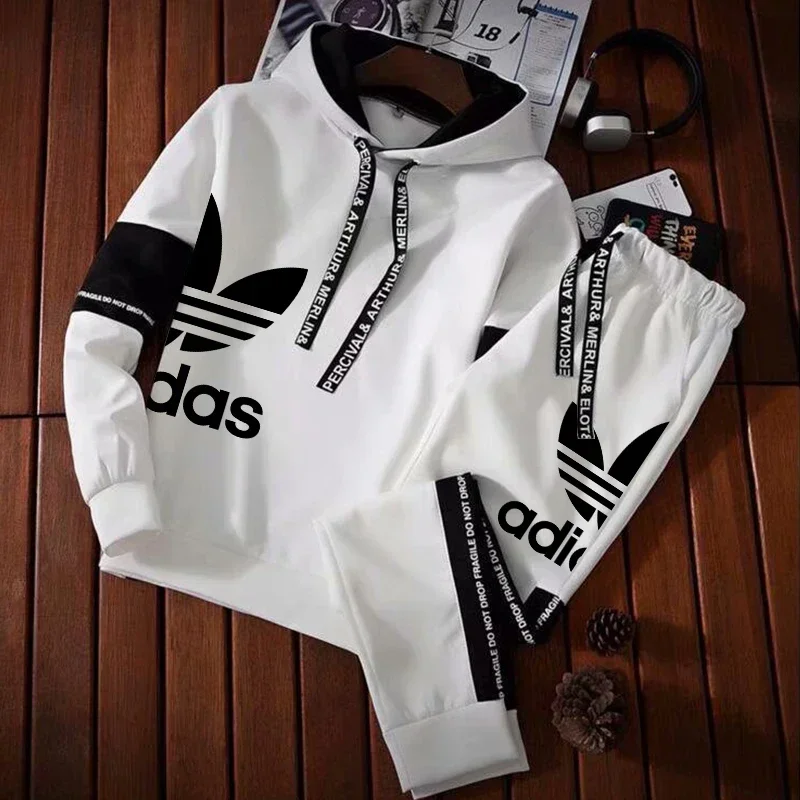 Men's Luxur Printed Tracksuits Casual Solid Color Sweatshirt+Sweatpants 2-Pcs Windbreak Designer Outdoor Sports Warm Outfits