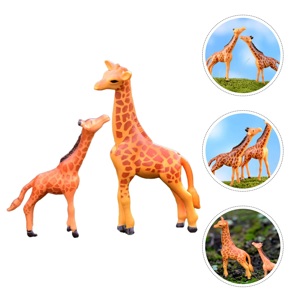 

2pcs Miniature Giraffe Mini Giraffe Figurine Giraffe Statues Miniature Animal Figurine Garden Mini Giraffe