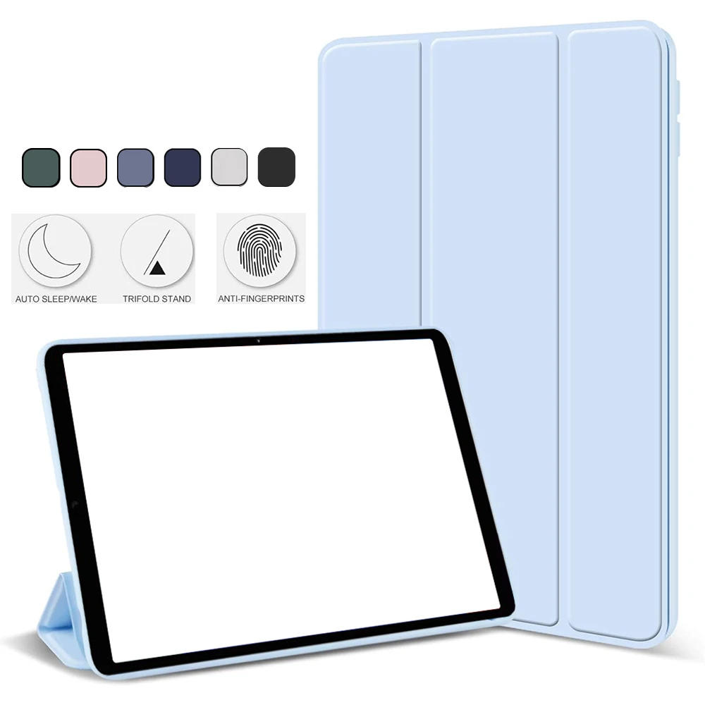 Trifold Stand Smart Cover with Pencil Holder and Soft TPU Back, Auto Sleep/Wake