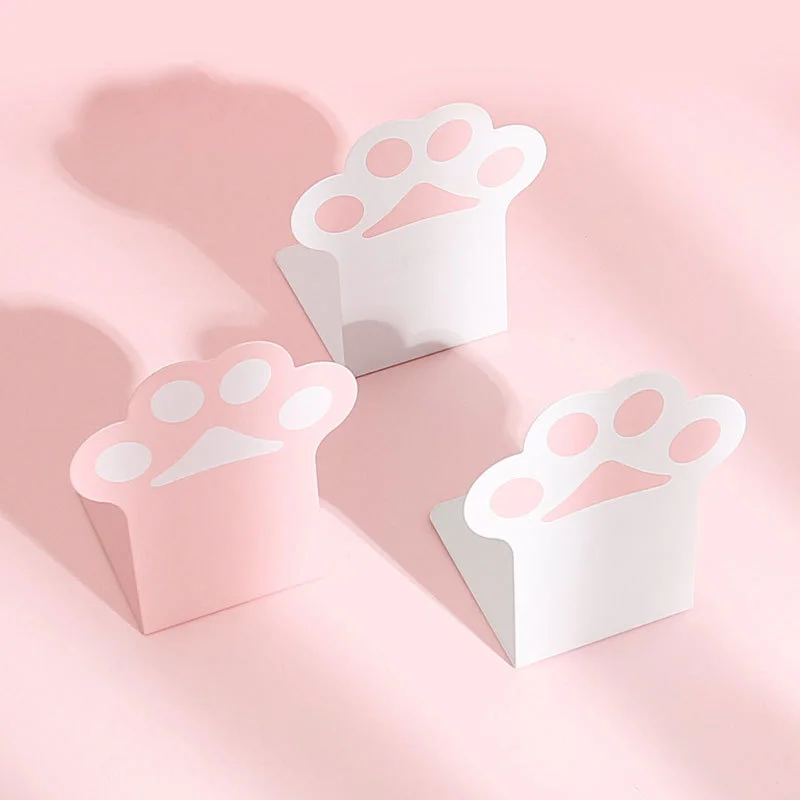 Creative Cat Paw Bookends Kawaii Anti-skid Book Organizer Desktop Book Support 2pcs book organizer book holder book stand