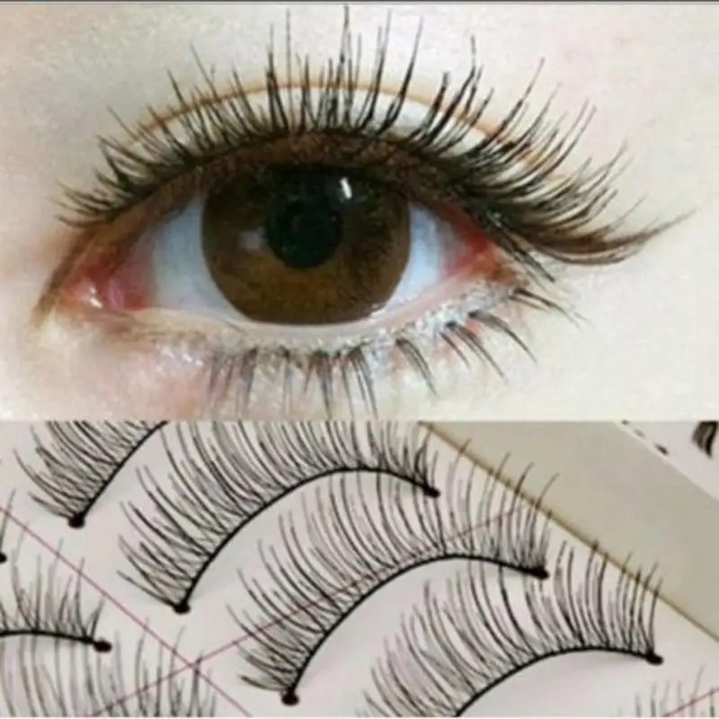 10Pairs Black Long Cross False Eyelashes Makeup Natural Thick Fake Eye Lashes Makeup