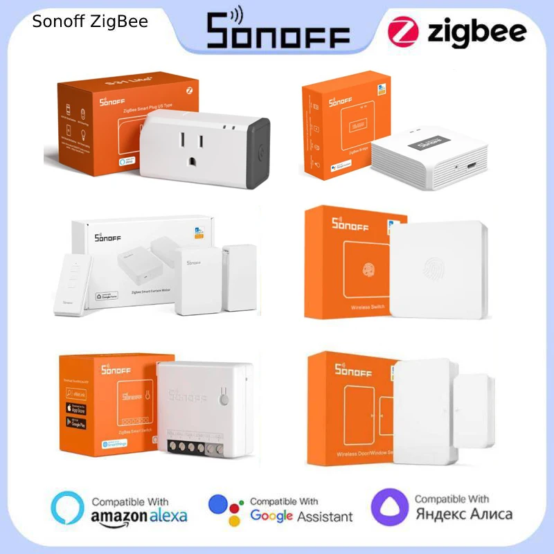 

Sonoff SNZB-01 SNZB-04 Bridge PIR Sensor Zigbee Switch DW Sensor Temperature & Humidity Detector eWeLink Works With Alexa Google