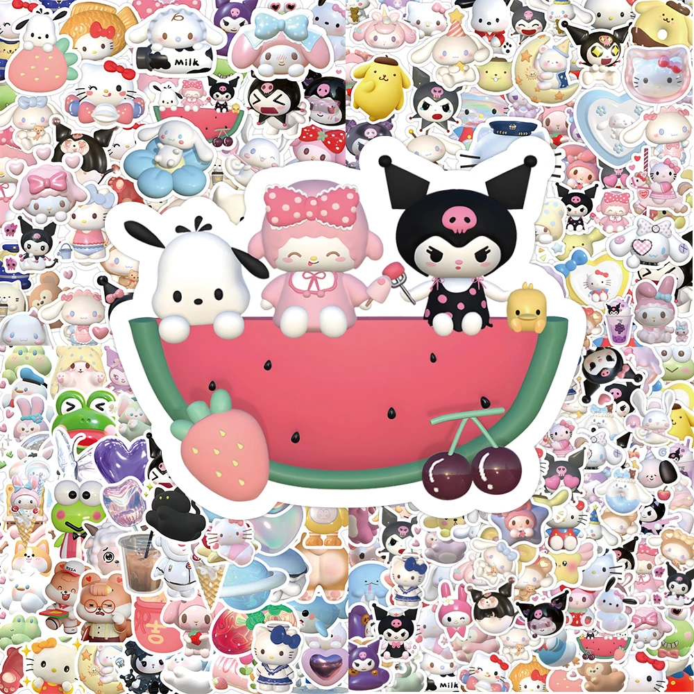 50/100pcs Cartoon Sanrio Stickers Kuromi My Melody For Kid DIY Scrapbooking