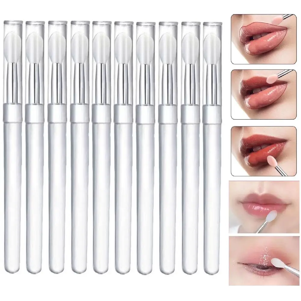 

10/30Pcs Silicone Lipstick Lip Brush Exfoliating with Lip Film Brush Dust-proof Cover Plump Smoother Applicator Cosmetic Tool