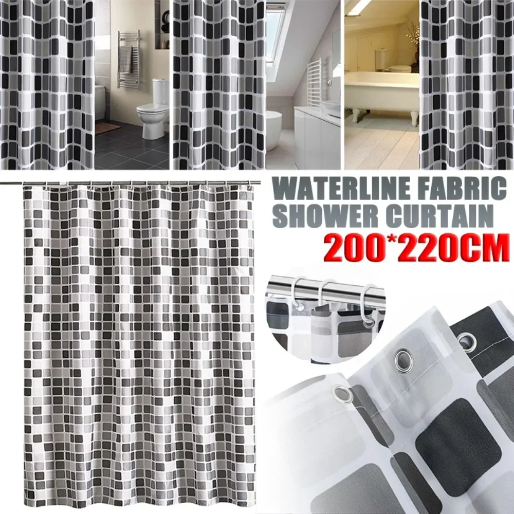 200*220cm Waterproof Bathroom Curtains Shower Modern Mildew Proof Durable Bathroom Screens Hook Bathtub Accessories shower curtains