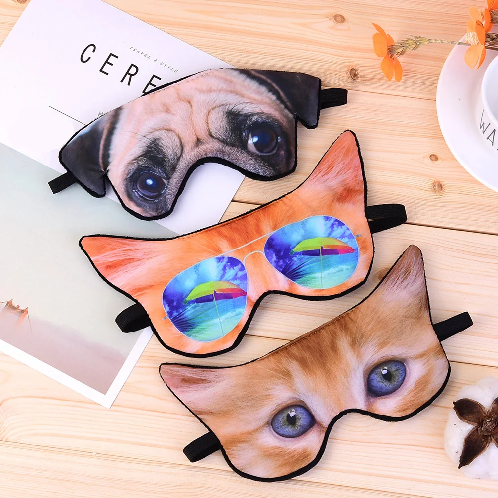3D Dog Pattern Eye Mask Funny Shade Nap Cover Blindfold Sleeping Mask Eyepatch Sleep Goggles (Pug) 2