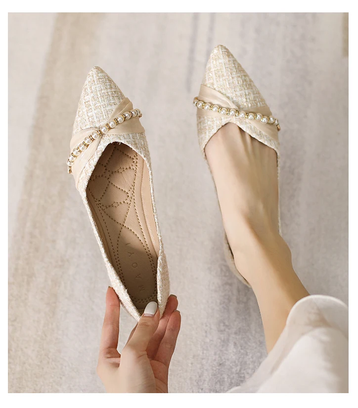 

Fashion Pointy Toe Flat Single Shoes Female 2023 Summer New Shallow Mouth Soft Bottom Casual Shoes Women's Shoes Large Size
