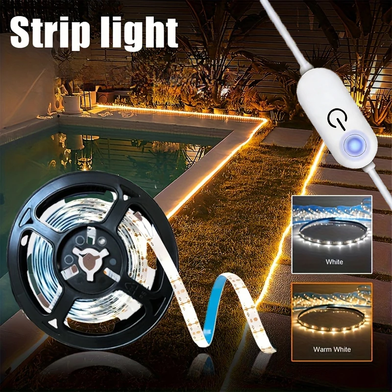 USB LED Strip Light Touch Sensing 5V 2835 LED Flexible Lights Tape Ribbon Backlight For Room Cabinet Lighting Mirror Brightening