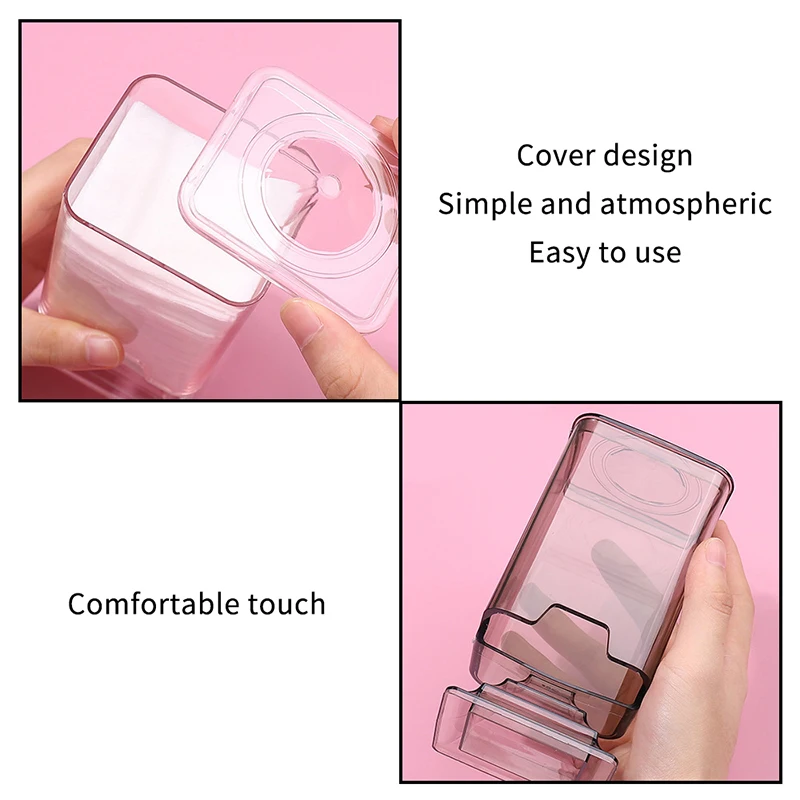 Nail Towel Cotton Wash Towel Storage Box Transparent Dustproof Bottom Extraction Tool Makeup Accessories 3