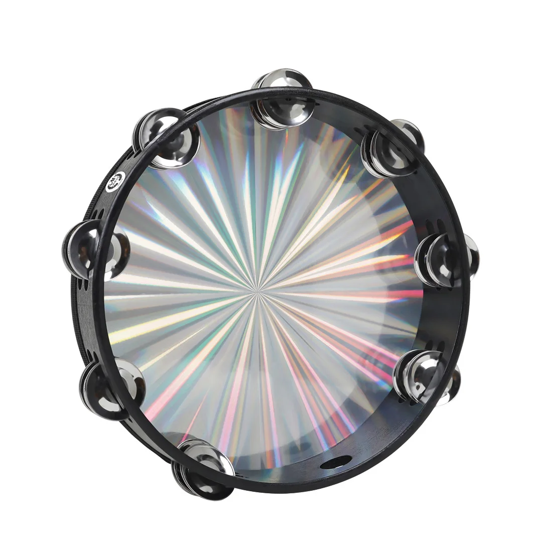 10 Inch Laser Tambourine Orff Musical Instruments Percussion Instrument for KTV Party Jingle Bell Hand Rattle Drum hand tambourine