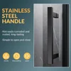 36.5 in. W X 72 in. H Shower Doors, 1/4" Clear Glass, Black Finish, Base Not Included, Corner Pivot Shower Doors 5